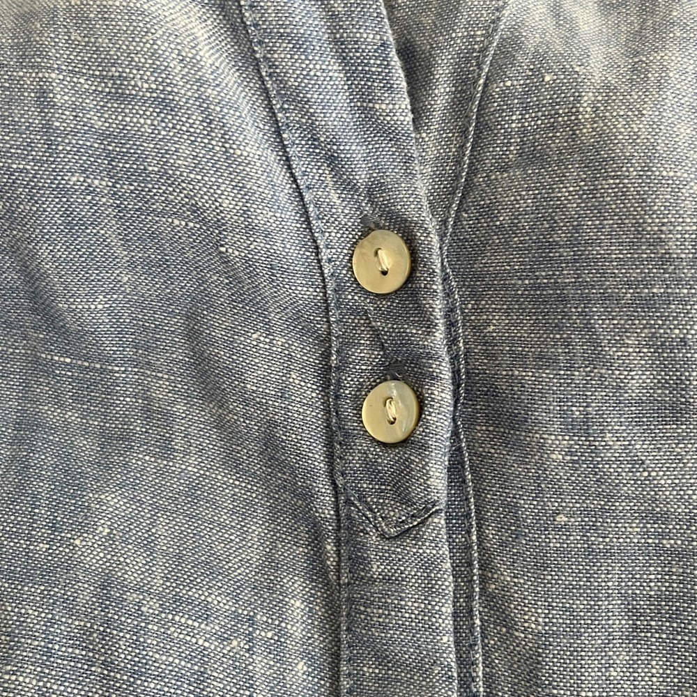 Tahari 100% Linen Tunic Shirt Dress XL Button Down Lagenlook Coastal Nautical - Picture 9 of 10